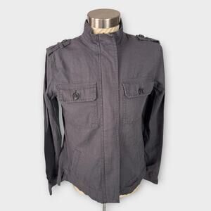 Maurices Womens XS Gray Utility Barn Jacket 100% Cotton